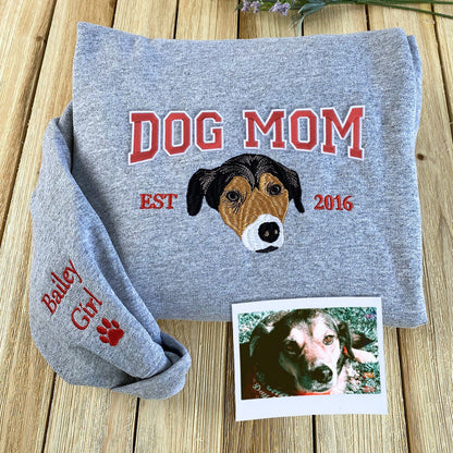 Custom Dog Embroidered Sweatshirt, Hoodie - Gift for Dog Pet Lover