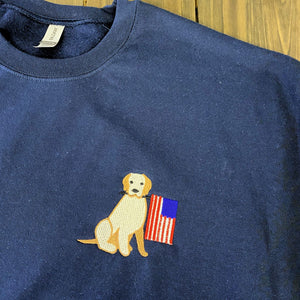 Custom Embroidered America Pet Sweatshirt for National Day