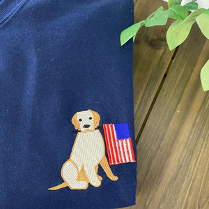 Custom Embroidered America Pet Sweatshirt for National Day