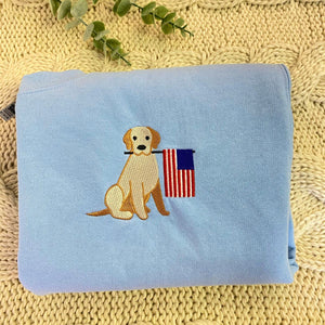 Custom Embroidered America Pet Sweatshirt for National Day