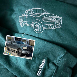 Custom Embroidered Car Hoodie, Sweatshirt, Personalized Car Gifts for Him