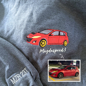 Custom Embroidered Car Hoodie, Sweatshirt, Personalized Car Gifts for Him