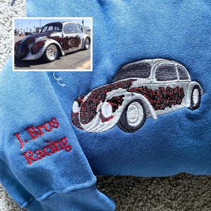 Custom Embroidered Car Hoodie, Sweatshirt, Personalized Car Gifts for Him