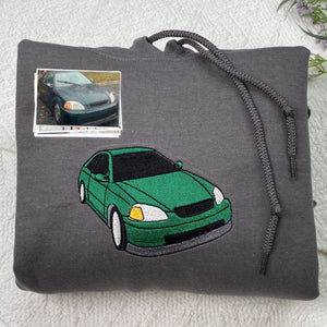 Custom Embroidered Car Hoodie, Sweatshirt, Personalized Car Gifts for Him