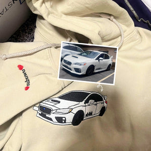 Custom Embroidered Car Hoodie, Sweatshirt, Personalized Car Gifts for Him