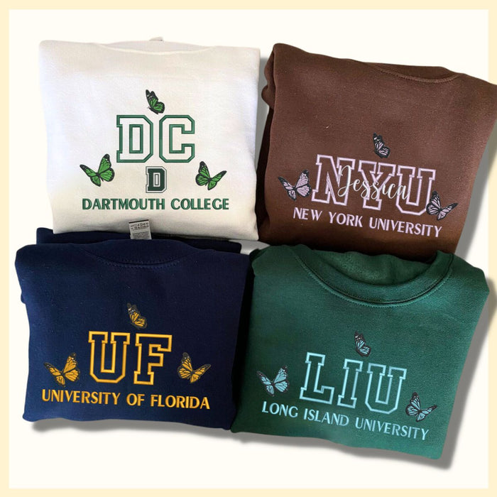 Custom Embroidered College Sweatshirt, Graduating Gifts