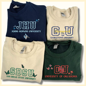 Custom Embroidered College Sweatshirt, Graduating Gifts