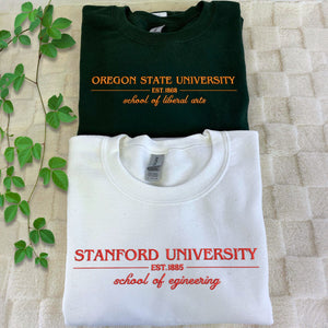 Custom Embroidered College University Sweatshirt