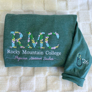 Custom Embroidered College University Sweatshirt