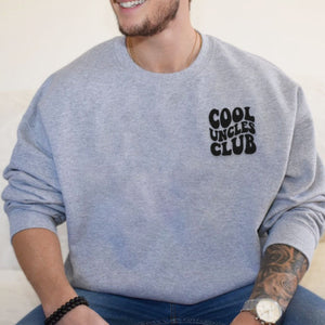 Custom Embroidered Cool Uncle Club Sweatshirt, Personalized Gift for Uncle