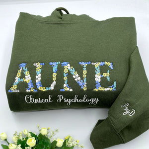 Custom Embroidered Dog Mom Zip Up Hoodie  Quarter-Zip Sweatshirt