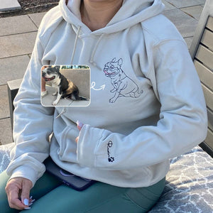 Custom Embroidered French Bulldog Sweatshirt or Hoodie with Picture Name