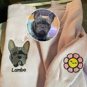 Custom Embroidered French Bulldog Sweatshirt or Hoodie with Picture Name