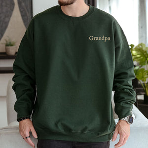 Custom Embroidered Grandmother Sweatshirt with GrandKids Names on Sleeve