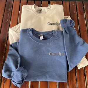 Custom Embroidered Grandmother Sweatshirt with GrandKids Names on Sleeve