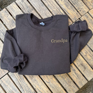 Custom Embroidered Grandmother Sweatshirt with GrandKids Names on Sleeve