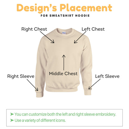 Custom Embroidered Grandmother Sweatshirt with GrandKids Names on Sleeve