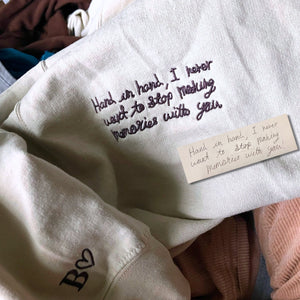 Custom Embroidered Handwritting Sweatshirt from Your Photo