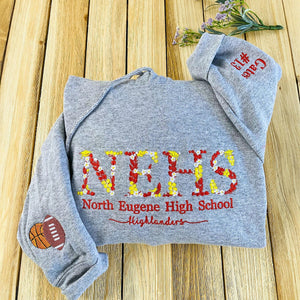 Custom Embroidered High School Name Hoodie