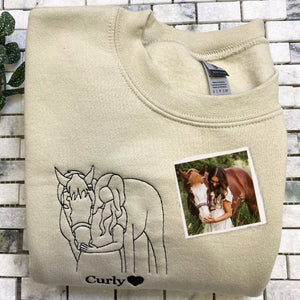 Custom Embroidered Horse Sweatshirts from Your Photo