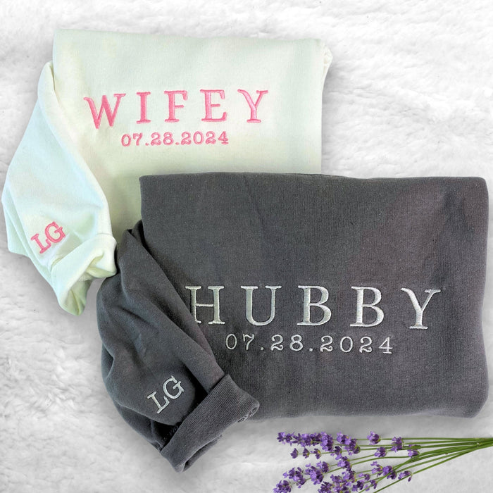 Custom Embroidered Husband Sweatshirt or Hoodie