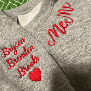 Custom Embroidered Mamaw Sweatshirt with Names on Sleeve