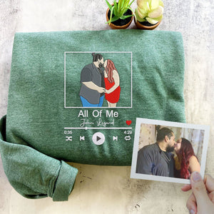 Custom Embroidered Mr and Mrs Sweatshirt, Personalized Just Married Crewneck With Initial On Sleeve