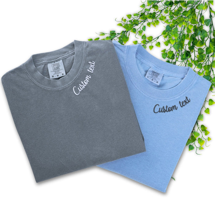 Custom Embroidered Neckline Collar T-Shirt