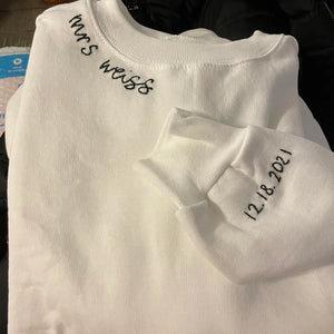 Custom Embroidered Oma Sweatshirt with Names on Sleeve