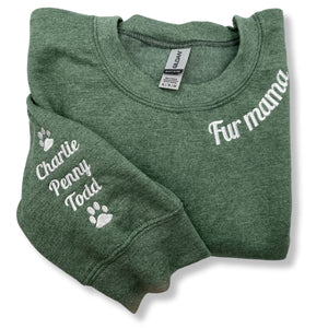 Custom Embroidered Nona Sweatshirt with GrandKids Names on Sleeve