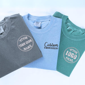 Custom Embroidered Tee, Personalized ANY TEXT HERE Logo Shirt