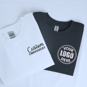 Custom Embroidered Tee, Personalized ANY TEXT HERE Logo Shirt