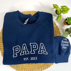 Custom Embroidered Uncle Sweatshirt with Nephews Names on Sleeve