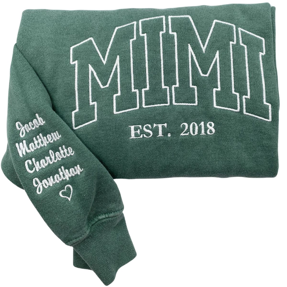 Custom Embroidered Uncle Sweatshirt with Nephews Names on Sleeve