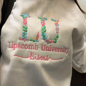 Custom Embroidered University College Floral Sweatshirt