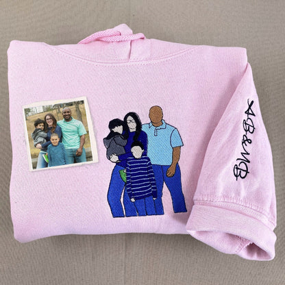 Custom Hoodie with Picture Embroidered Sweatshirt Family Portrait
