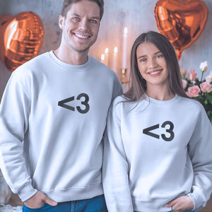 Custom Love Heart Sweatshirt or Hoodie, Embroidered for His and Hers Valentines Gifts