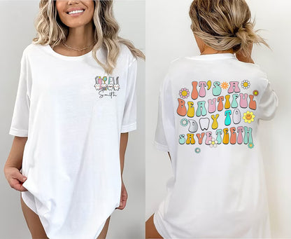 Custom Name Dentist Shirt, Beautiful Day To Save Teeth Shirt, Dental Assistant, Dental Hygienist Shirt, Dentist Gift ,Orthodontist Shirt tee