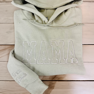 Custom Neutral Mama Embroidered Sweatshirt, Varsity Letter Sweatshirt