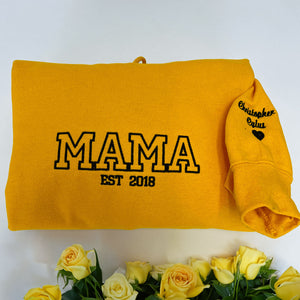 Custom Neutral Mama Embroidered Sweatshirt, Varsity Letter Sweatshirt