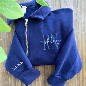 Custom Nurse Sweatshirt or Hoodie, Personalized Embroidered Gift For Nurse