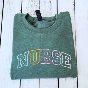 Custom Nurse Sweatshirt or Hoodie, Personalized Embroidered Gift For Nurse