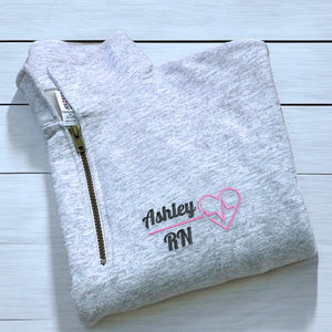 Custom Nurse Sweatshirt or Hoodie, Personalized Embroidered Gift For Nurse