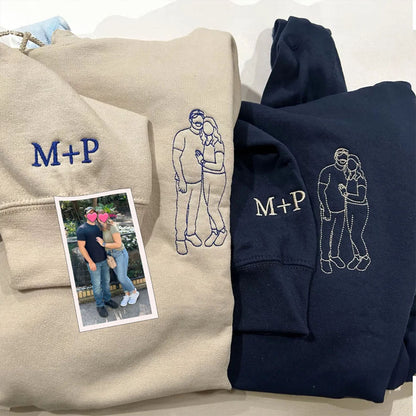 Custom Pet Portrait Embroidered Sweatshirt, Hoodie, Custom Pet Picture 7778382905563