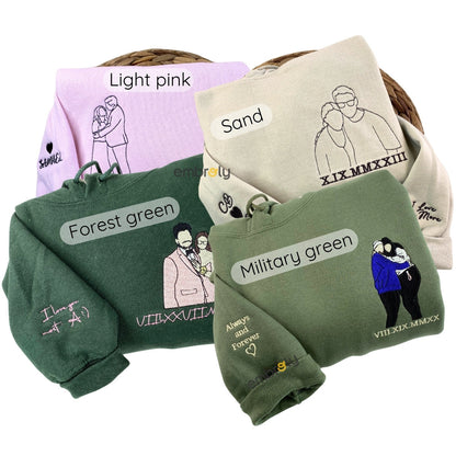 Custom Pet Portrait Embroidered Sweatshirt, Hoodie, Custom Pet Picture 7778382905563