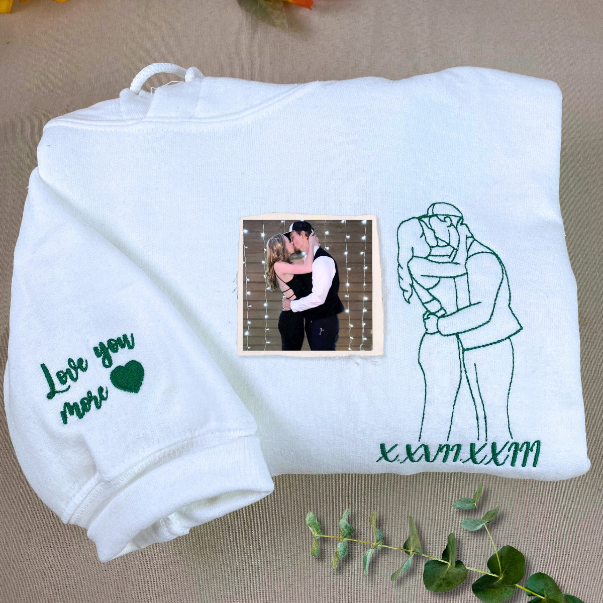Custom Pet Portrait Embroidered Sweatshirt, Hoodie, Custom Pet Picture 7778382905563