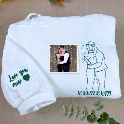 Custom Pet Portrait Embroidered Sweatshirt, Hoodie, Custom Pet Picture 7778382905563