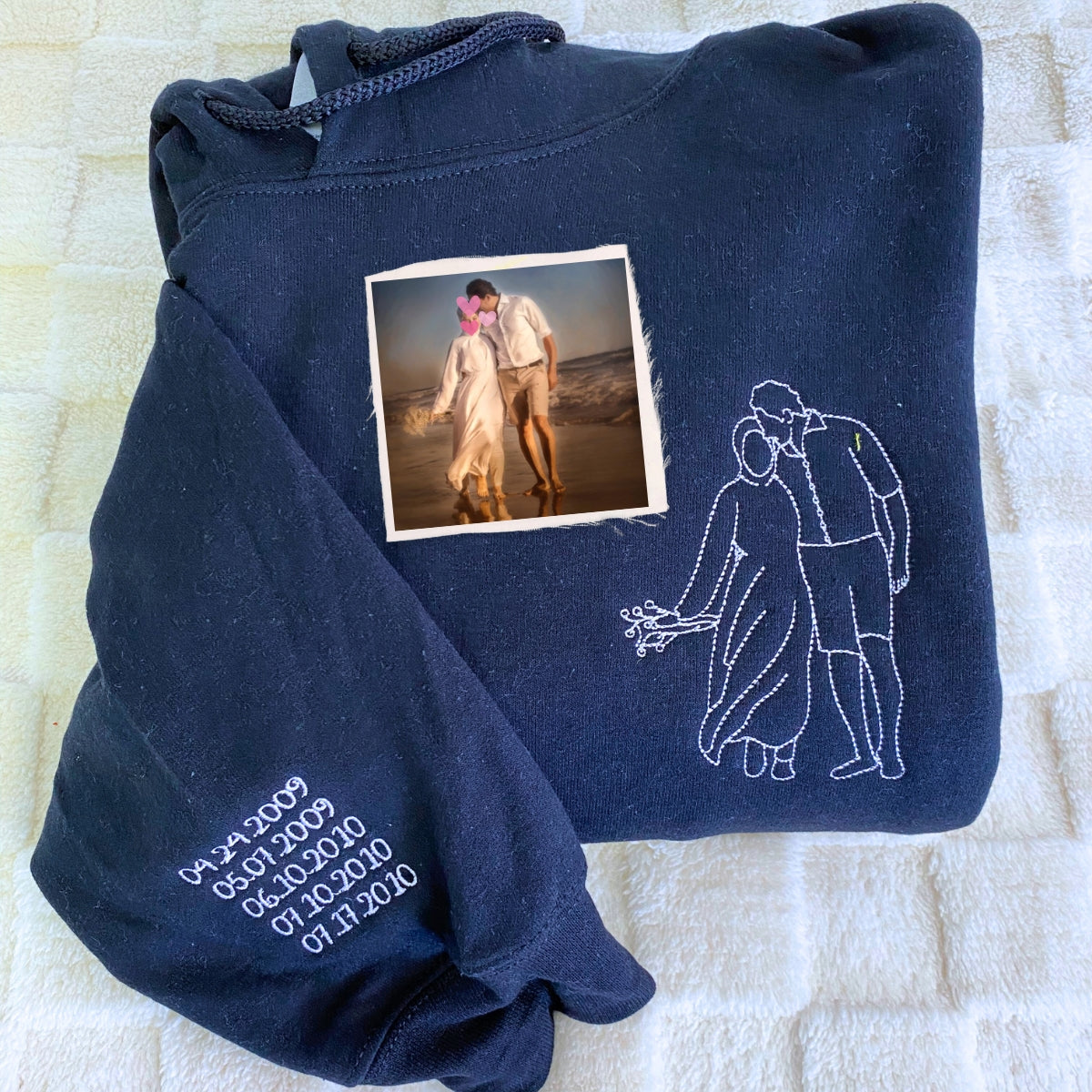 Custom Pet Portrait Embroidered Sweatshirt, Hoodie, Custom Pet Picture 7778382905563