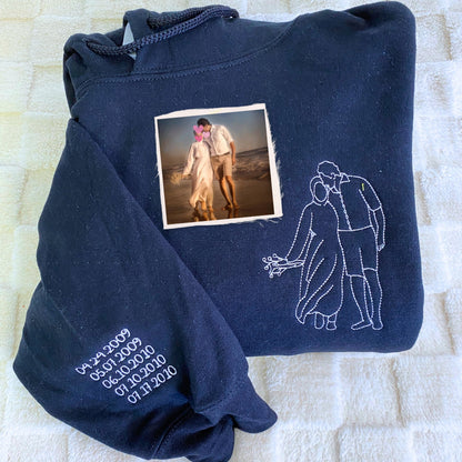 Custom Pet Portrait Embroidered Sweatshirt, Hoodie, Custom Pet Picture 7778382905563