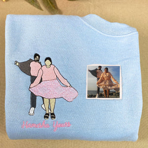 Custom Sweater or Hoodie with Picture, Embroidered Valentine's Day Gifts for Couples